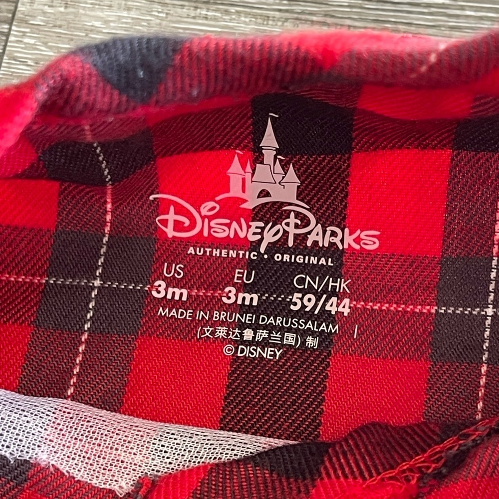 Disney Red and Black Plaid Kids Footie - Picture 4 of 5